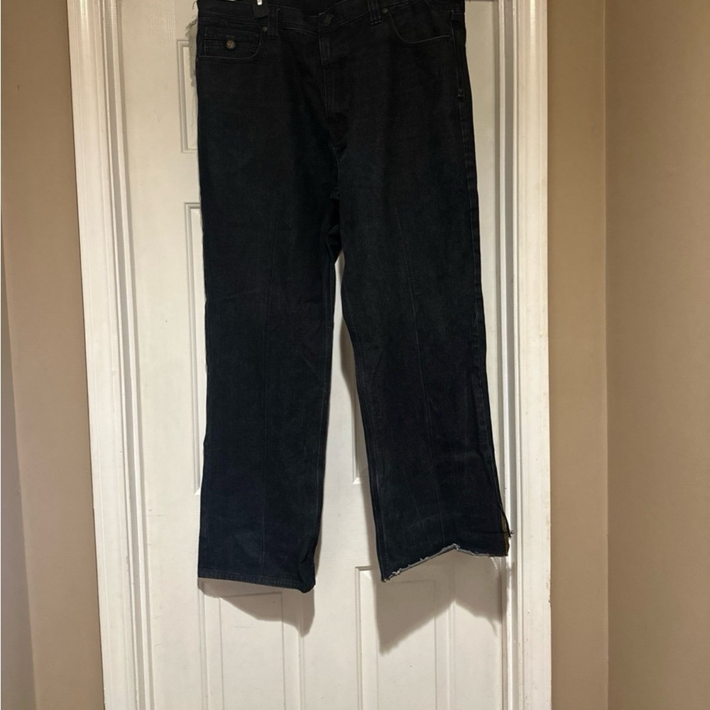 Vintage Blac Label Baggy Hip Hop Skater Black Wash Denim Jeans Size 44x32